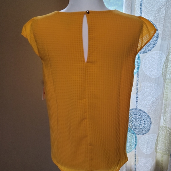 Meraki Sz Small Yellow Blouse With Silver Trim - Picture 5 of 6